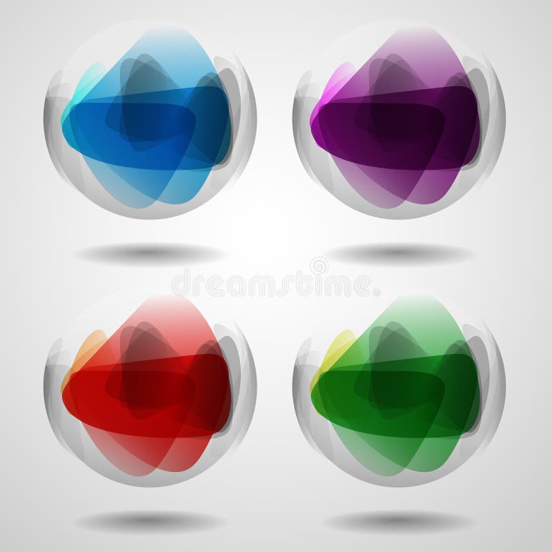 Set Of Translucent Crystal Ball.