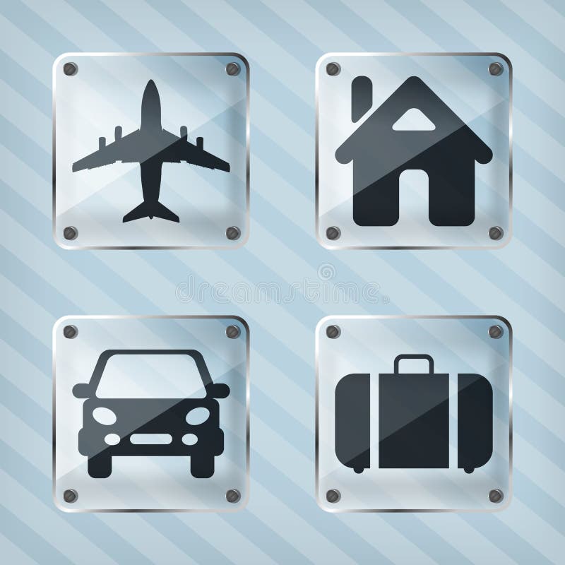 Set of transparency travel pointer icons