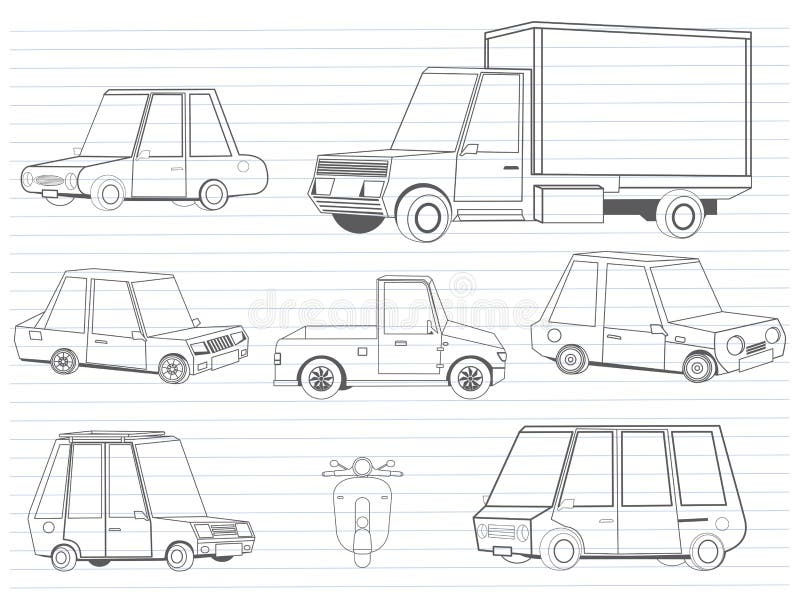 Set of transportation design. royalty free illustration