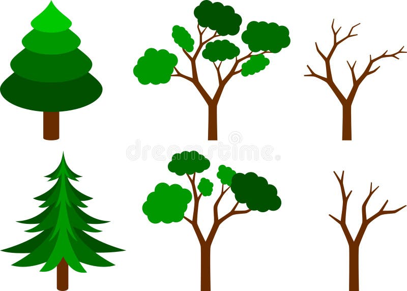 Set of trees vector illustration