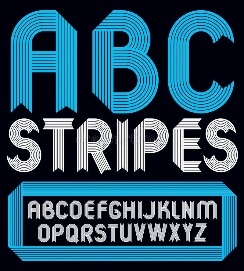 Set Of Trendy Vector Capital Alphabet Letters Abc Isolated Ge Stock