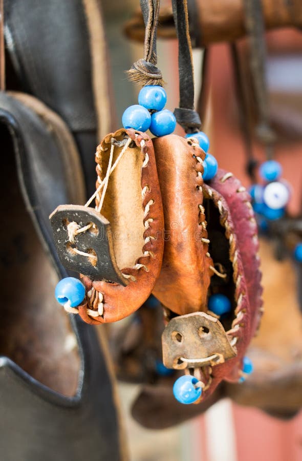 Set of Turkish Ottoman Leather Slipper in Bazaar Stock Photo Image of