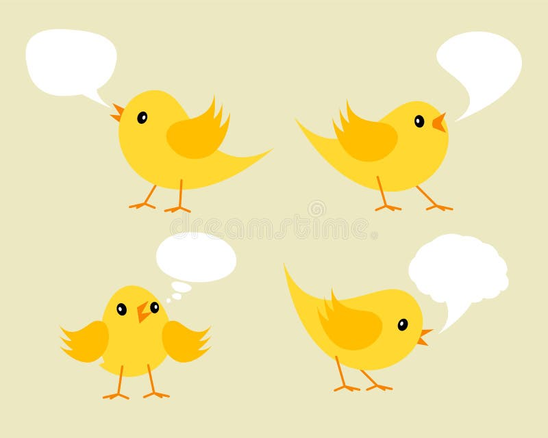 Set of Twittering Yellow Chicks.