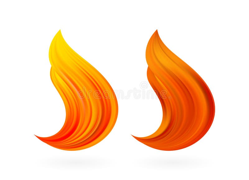 Vector illustration: Set of two Abstract 3d twisted color liquid flow shape. Paint stroke design. Fire flame royalty free illustration Vector illustration: Set of two Abstract 3d twisted color liquid flow shape. Paint stroke design. Fire flame royalty free illustration