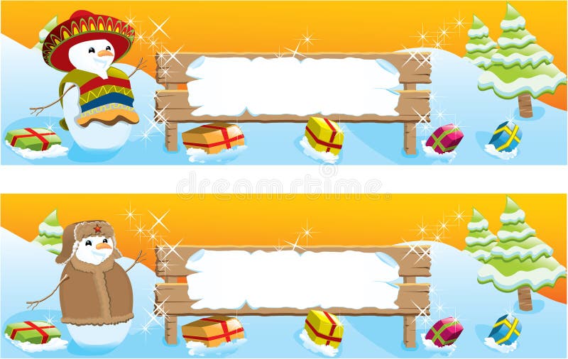 Set of two Christmas banners