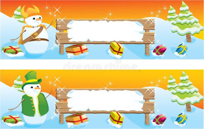 Set of two Christmas banners