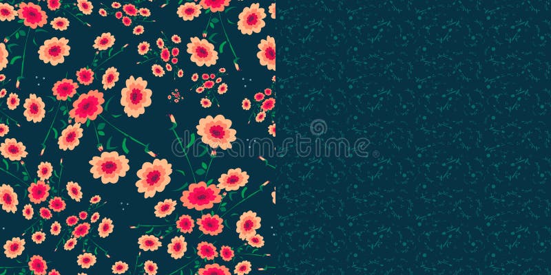 Set of two seamless patterns in blue color stock illustration Set of two seamless patterns in blue color stock illustration