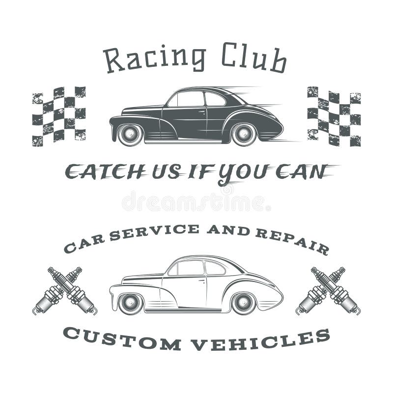 Auto club emblem in vintage style Royalty Free Vector Image