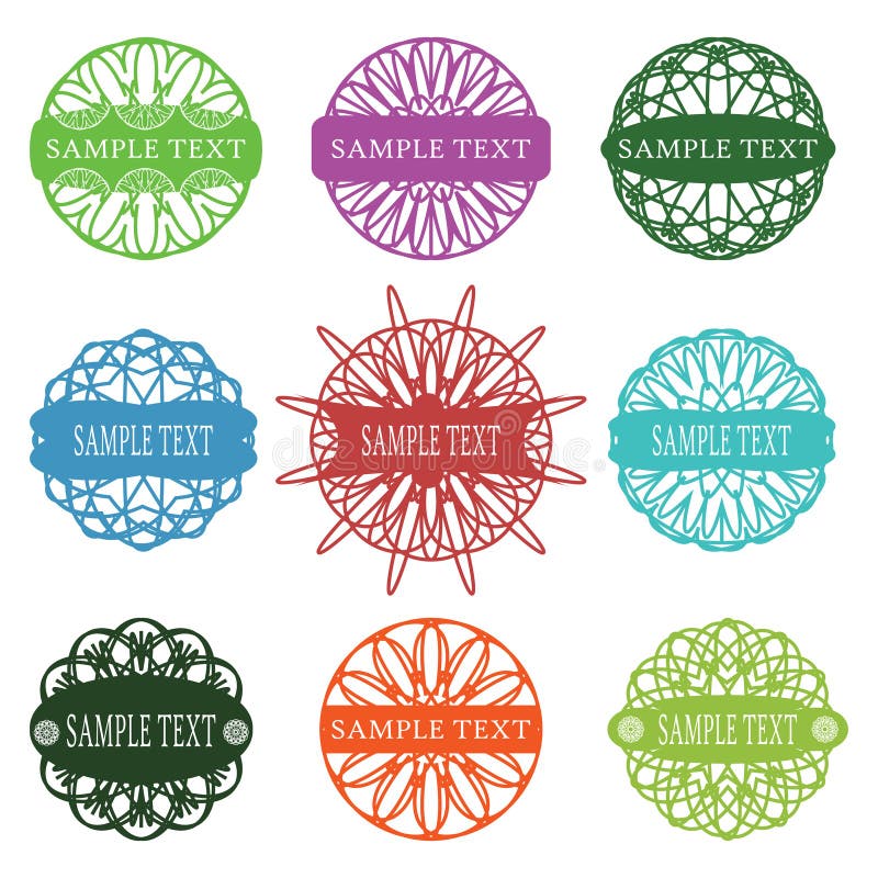 Download Set Of Typographic Elements, Spirograph Labels, Frames And ...