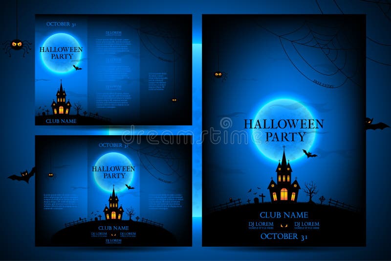 Set ulotki dla Halloween wektoru ilustraci royalty ilustracja Set ulotki dla Halloween wektoru ilustraci royalty ilustracja
