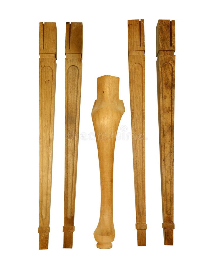 Set of Unfinished Wooden Legs for Chair and Table Stock Image Image