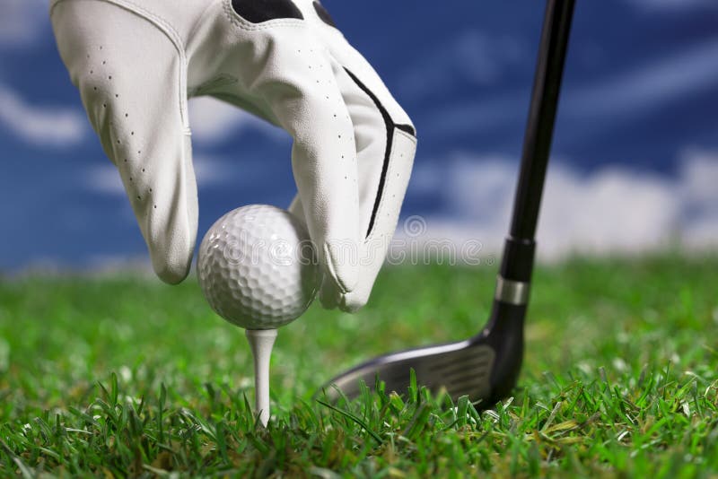 Set up the golf ball stock image. Image of golfing, field 27601005