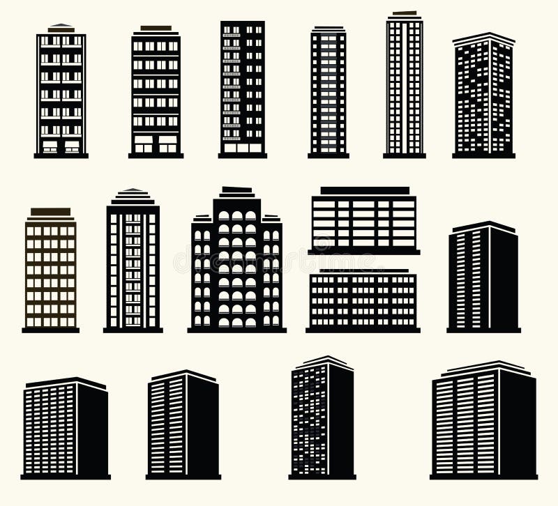 Building Icons Set, Government Buildings Stock Vector - Illustration of ...