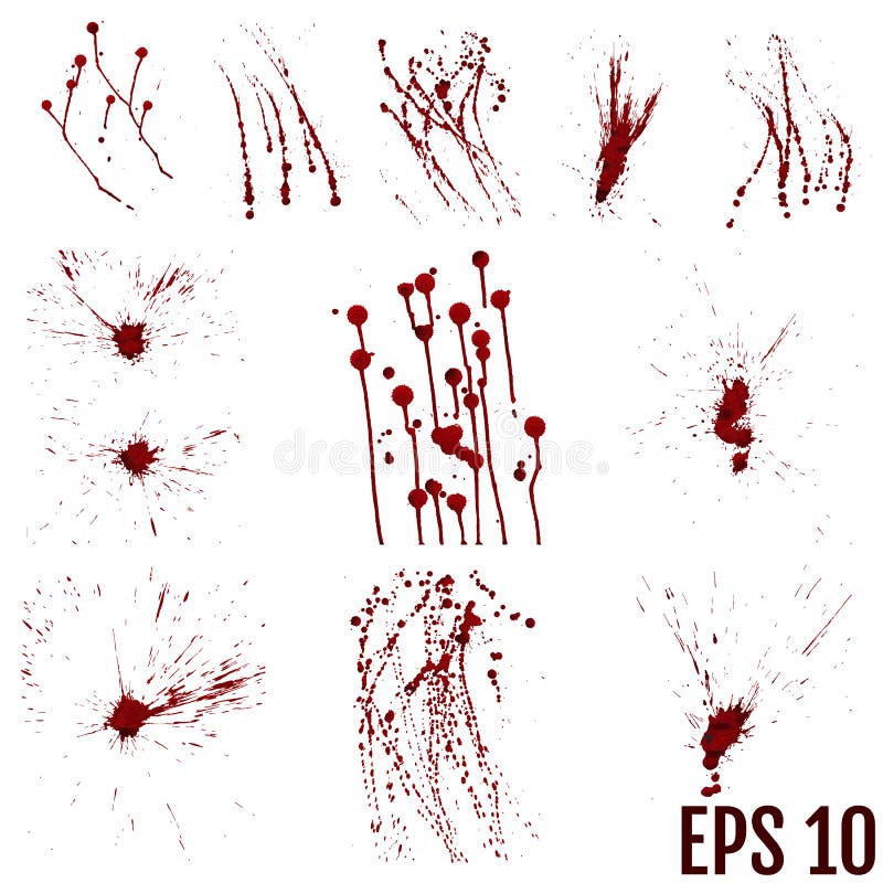 Collection Various Blood or Paint Splatters,Halloween Concept,ink