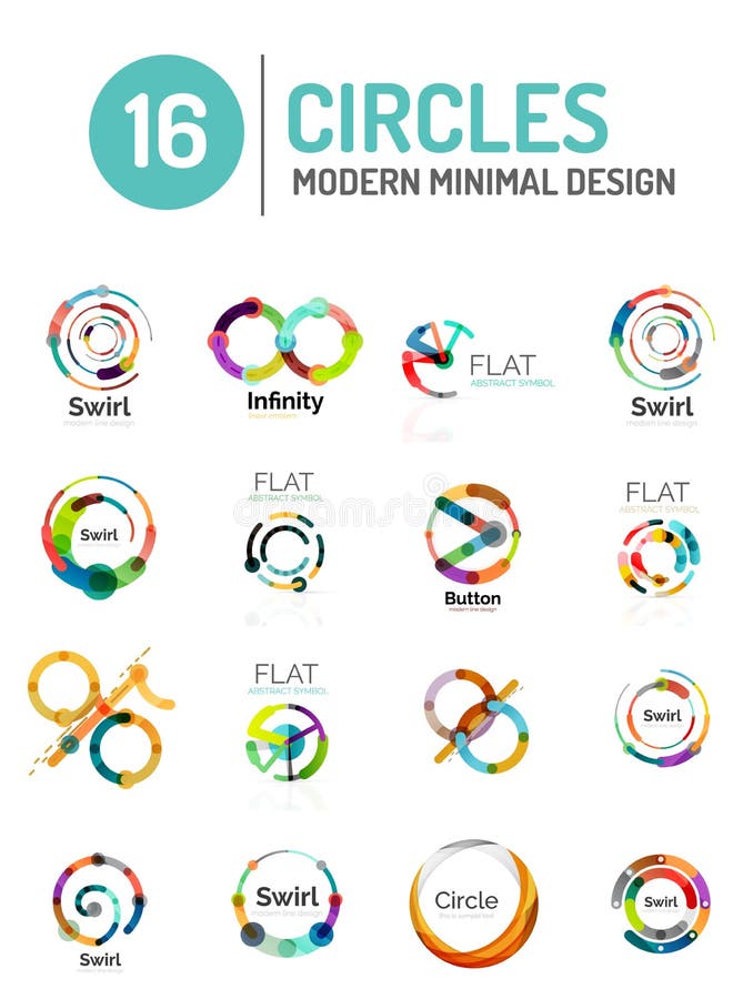 Set of Various Circle Logos Stock Vector Illustration of branding