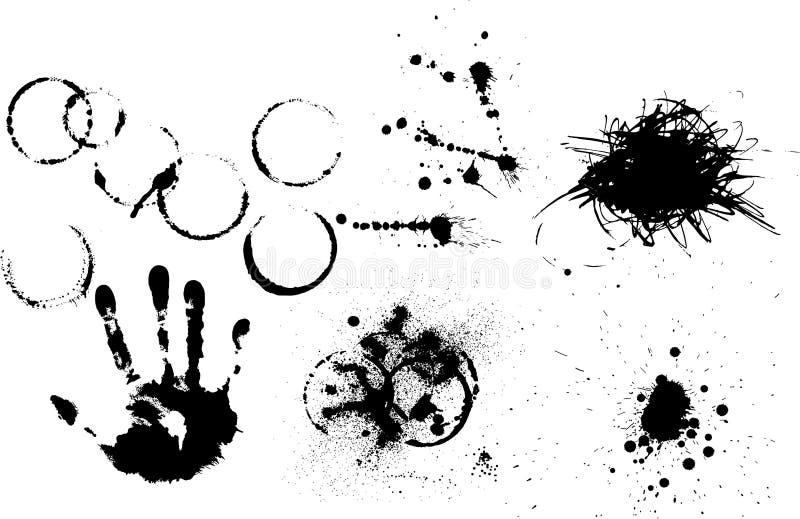 Set of various grunge elements royalty free illustration