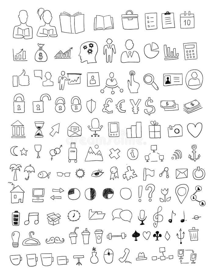 Set of various icons royalty free illustration