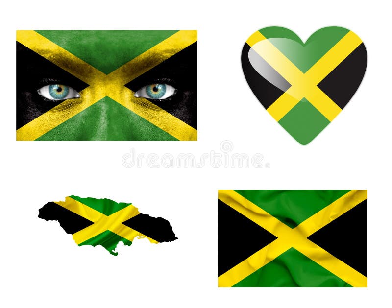 Set of various Jamaica flags stock illustration Set of various Jamaica flags stock illustration