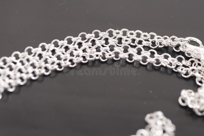 Set of Various Jewelry Chains Isolated on Background, Each One Shot