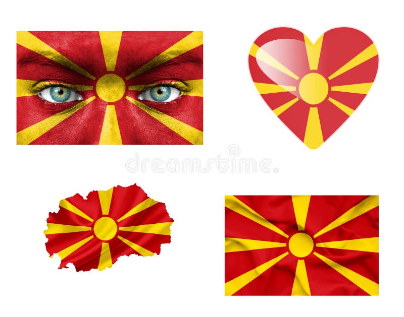 Set of Various Macedonia Flags Stock Illustration Illustration of