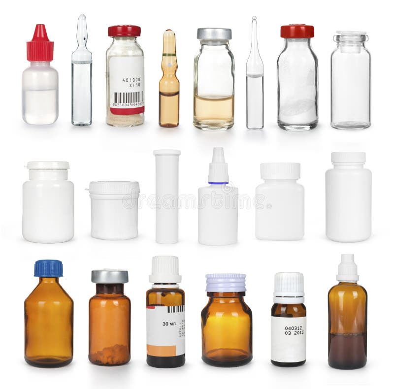 Set of Various Medical Bottles Stock Image Image of drug