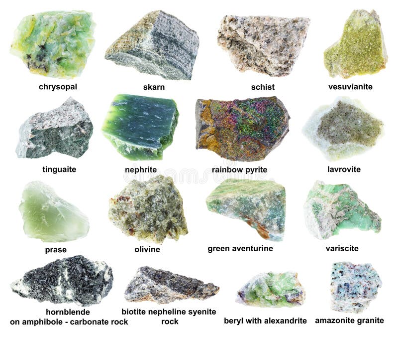 Set of Various Variscite Stones Cutout on White Stock Image - Image of ...