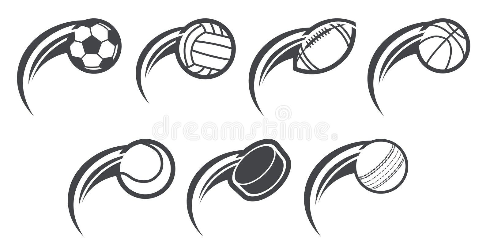 Monochrome swooshes set Royalty Free Vector Image