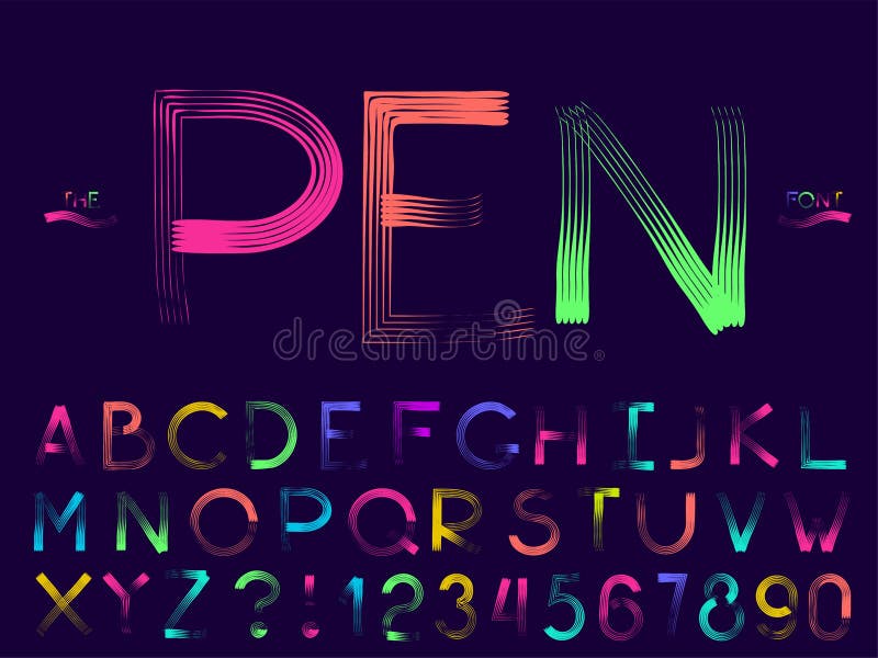 Set of vector abstract font and alphabet stock illustration Set of vector abstract font and alphabet stock illustration