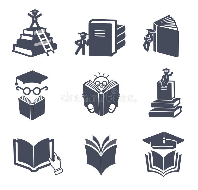 Set of vector book icons.