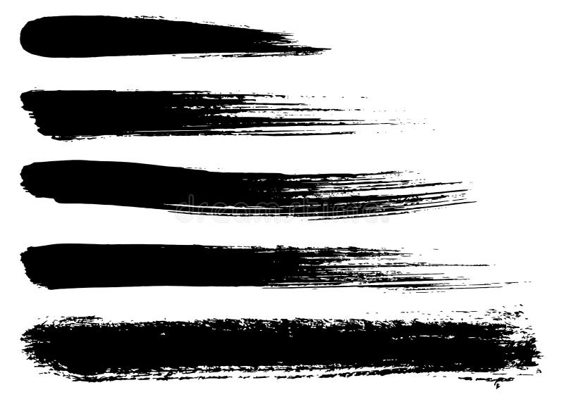 Set of vector brush strokes isolated on white background vector illustration