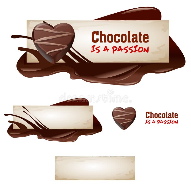 Set of vector chocolate banners. stock illustration Set of vector chocolate banners. stock illustration