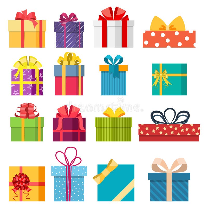 Set of vector Christmas gift box