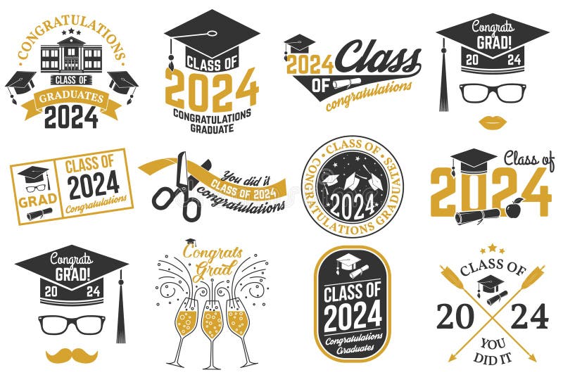 Class of 2024 3d icon. Congratulation graduates design template with cap  and numbers. Gold graduation typography illustration for ceremony, party,  greeting card, invitation isolated transparent png 24819208 PNG