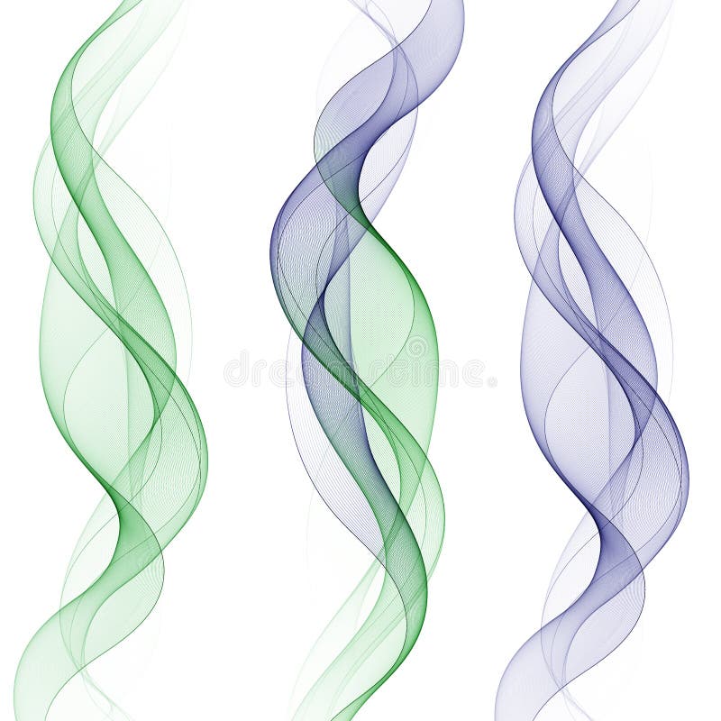 Set of vector colored waves. Stream wave design element. eps 10 vector illustration