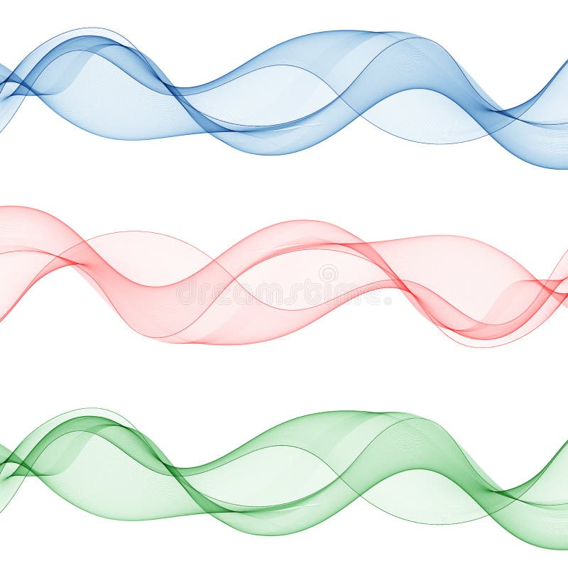 Set of vector colored waves. Stream wave design element. eps 10 stock illustration
