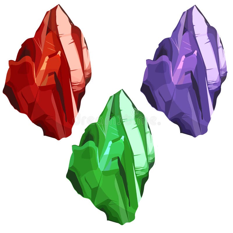 Set vector cristal. piatră cristalină sau bijuterie. prețioasă piatră prețioasă. cristale magice și seturi vectoriale de pietre se royalty free illustration