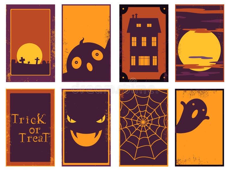 Collection of vector Halloween cards