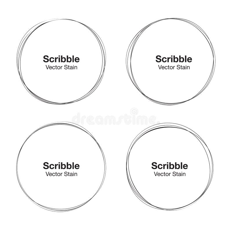 Set of vector hand drawn circles using sketch drawing scribble circle lines. Doodle circular logo design elements vector illustration Set of vector hand drawn circles using sketch drawing scribble circle lines. Doodle circular logo design elements vector illustration