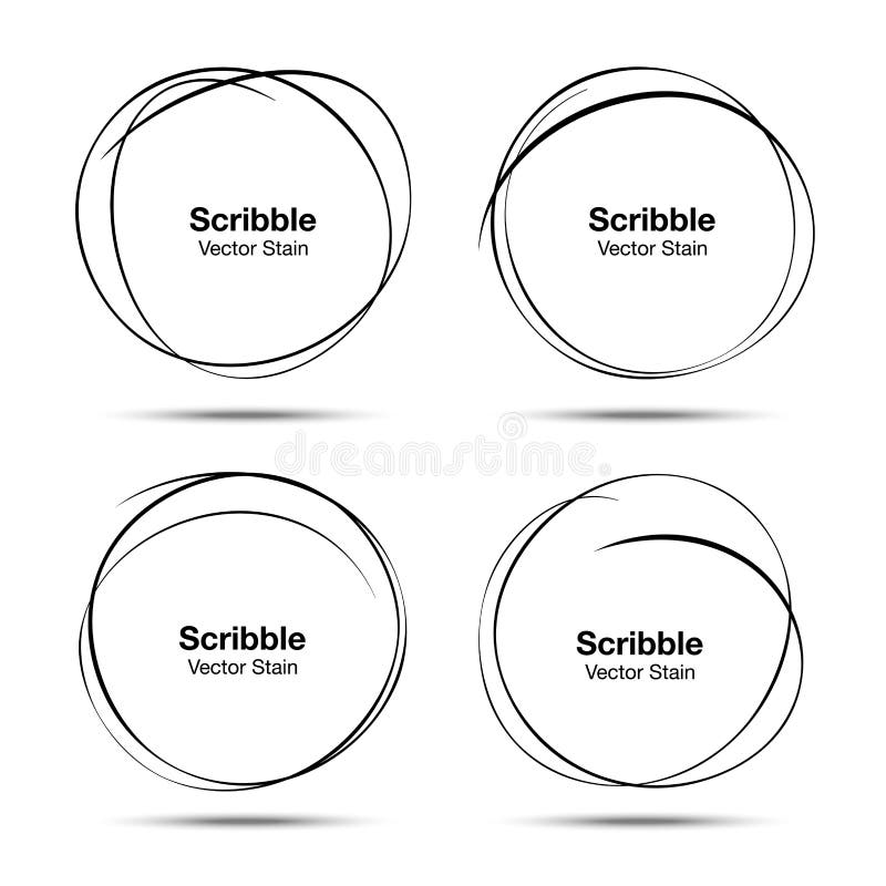 Set of vector hand drawn circles using sketch drawing scribble circle lines. Doodle circular logo design elements vector illustration Set of vector hand drawn circles using sketch drawing scribble circle lines. Doodle circular logo design elements vector illustration
