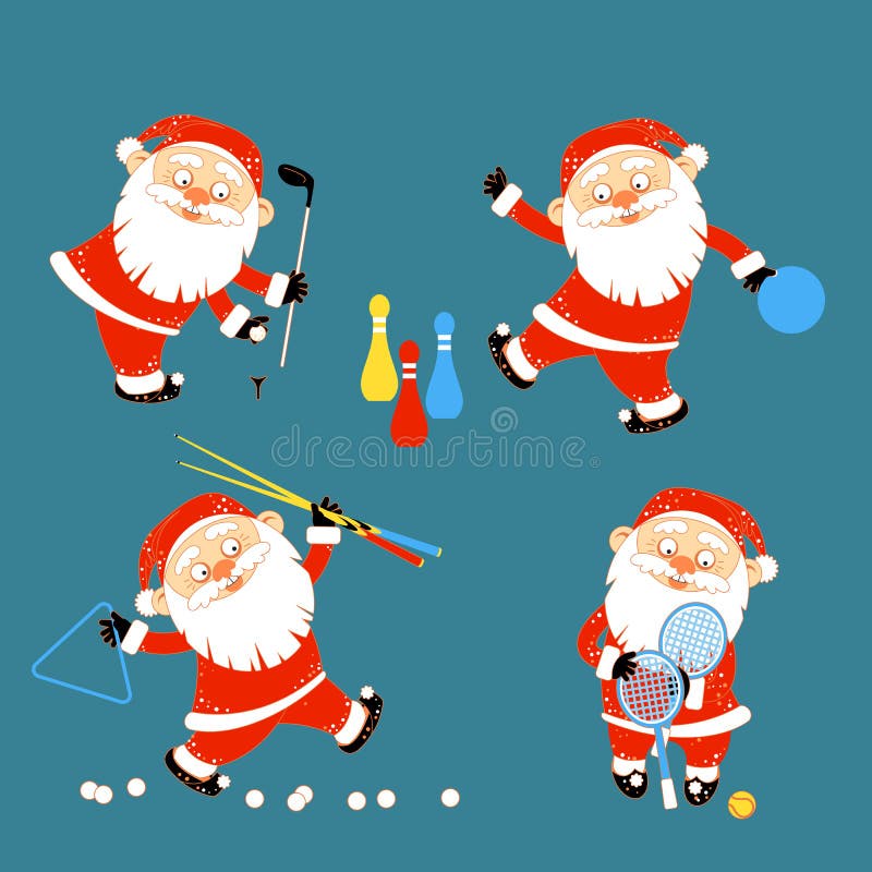 LED Golfing Santa Scene