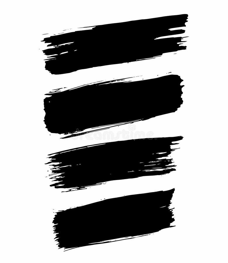 Set of Vector Ink Grunge Brush Strokes. Icon, Logo, Design Elements. Stock Vector Illustration