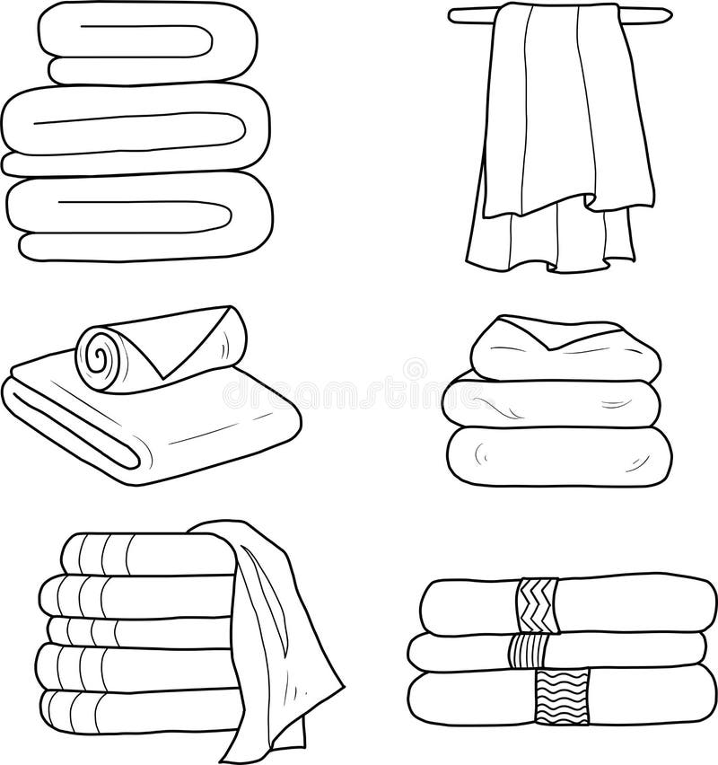 A set of vector linear towels stock illustration A set of vector linear towels stock illustration