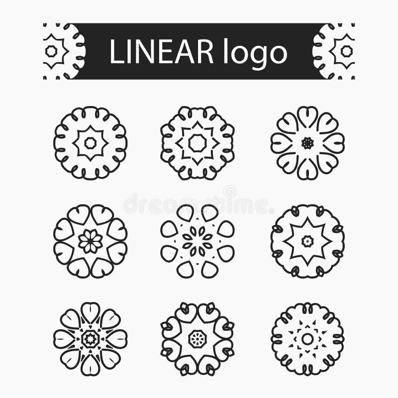 Set of vector logos. Company logo, mark, emblem and element. Linear logo. vector illustration Set of vector logos. Company logo, mark, emblem and element. Linear logo. vector illustration