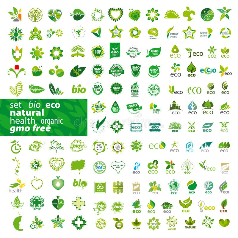 Set of vector logos ecology, health, natural