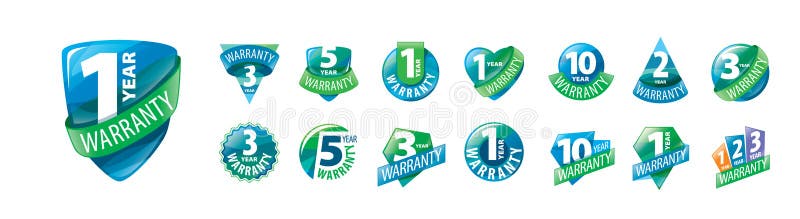 A set of vector logos Guarantee on a white background