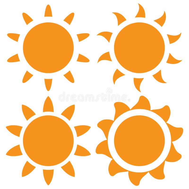 Set Of Vector Orange Sun Stock Vector Illustration Of Weather 55073737