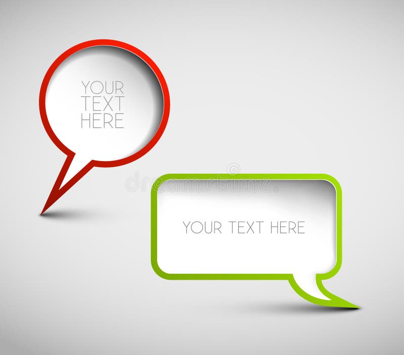 Set of vector paper Comic Clouds and bubbles stock illustration