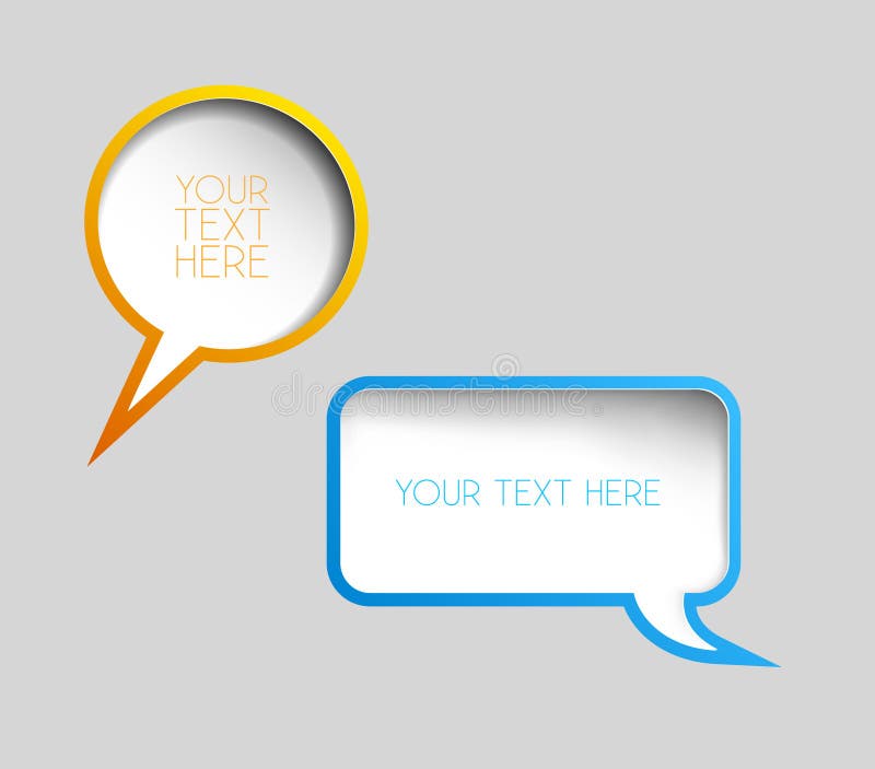 Set of vector paper Comic Clouds and bubbles royalty free illustration