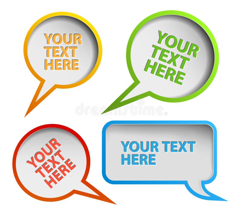 Set of vector paper Comic Clouds and bubbles royalty free illustration