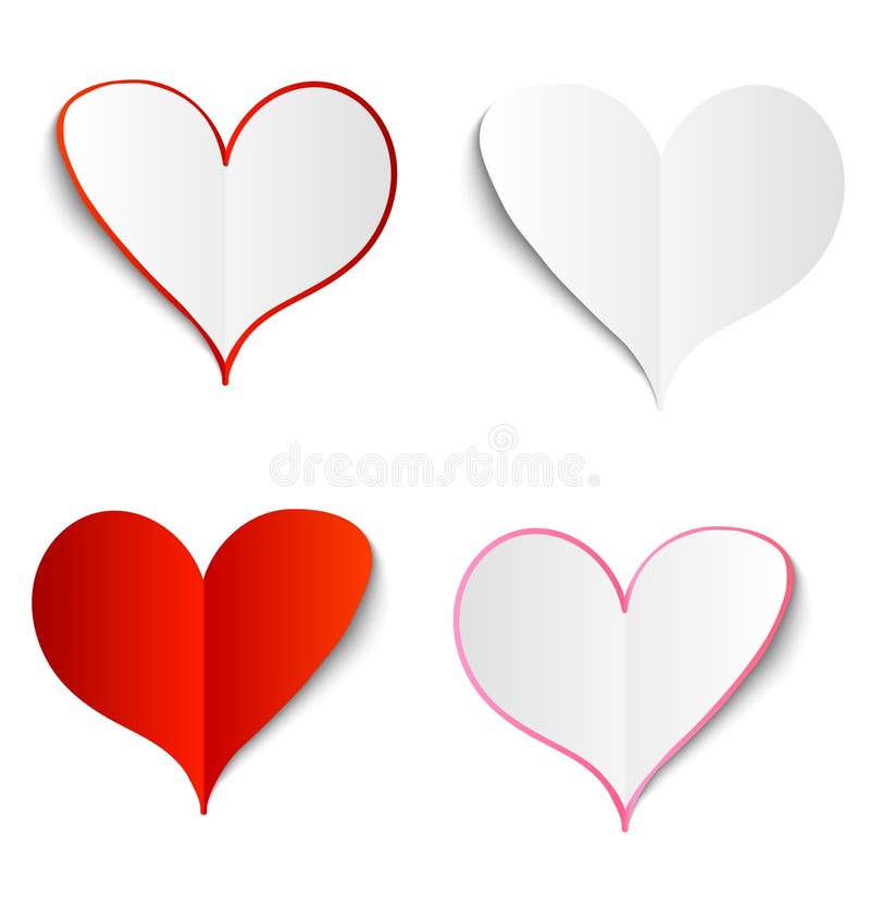 Set of vector paper hearts. stock illustration Set of vector paper hearts. stock illustration